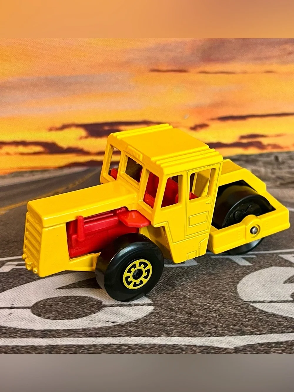 Vintage Lesney Matchbox 1978 Yellow Bomag Road Roller No. 72 Made In England